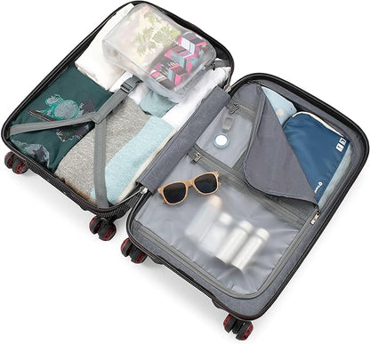 Traveler's Choice Maxporter II 22" Hardside Polycarbonate Spinner Carry-On Luggage, USB Port, TSA Lock, Gray Camo