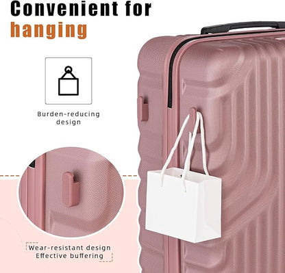 Luggage Sets Suitcase Sets 5 Piece Luggage Sets Suitcase with ABS Hard Shell Lightweight TSA Lock and Double Rotatable Detachable Wheels(RoseGold,20"/24"/28"/DB/TB)