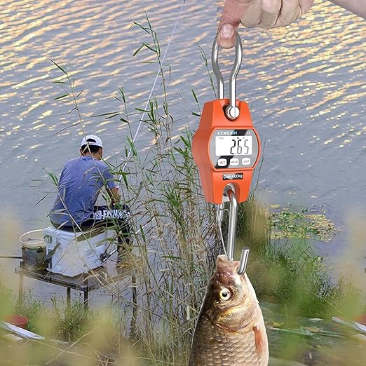 Hanging Scale Handheld 880lb/400kg Crane Scale Luggage Scale,with ABS Plastic case & Big LCD Display, Portable Digital Mini Crane Scale Fishing Scale，for Gym,Hunting,Travelling,Farming（Orange）