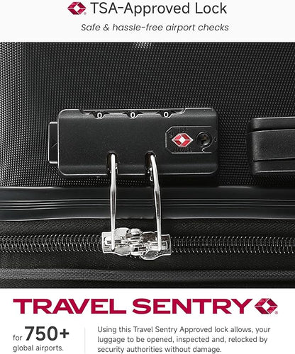 Luggage Sets 5 Piece, H1F Hardside Suitcase With Wheels - Spinner Wheels, TSA Lock, Includes Tote Bag（FX-Lite,Beige,5 Piece Sets）
