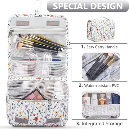 8 Set Packing Cubes for Travel, Gifts for Women Mom,Anti-Tearing Suitcase Organizer for Luggage with Shoe & Hanging Toiletry Bag,OlarHike Vacation Essentials & Accessories for Cruise Ship,Flower