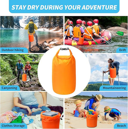 Dry Bag Set, Waterproof Small Lightweight Dry Bags for Paddle Board Kayaking, Fishing, Camping (Orange, 20L 2Pack)