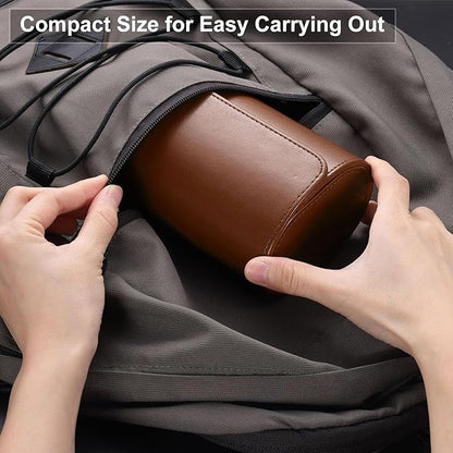 HARFINGTON Watch Roll Travel Case 2 Slot Portable Leather Watch Case for Men and Women, Watches Storage Organizer with Removable Pillows for Traveling, Display, Home Storage, Green
