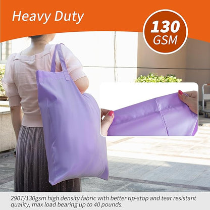 Polecasa Small Heavy Duty Laundry Bag with 130gsm Tear Resistant Fabric and Handles, Easy to Carry Durable Dirty Clothes Drawstring Bag, Perfect for College Dorm, Travel, 2 Pack 21”x24”,Purple