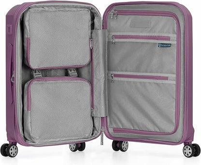 Traveler's Choice Pagosa Indestructible Hardshell Expandable Spinner Luggage, Mauve, 22-Inch Carry-on