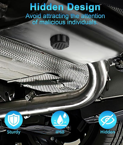 Mini GPS Tracker for Vehicles - Magnetic Car Tracker Device, Hidden | Real-Time Tracking | No Extra Monthly Fee | Long Battery Life, Air Tag Smart Car Locator Work Compatible with iOS and Android