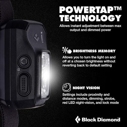 BLACK DIAMOND Storm 500-R Rechargeable Headlamp | 500 Lumens Brightness | Waterproof & Micro-USB Charging | Black