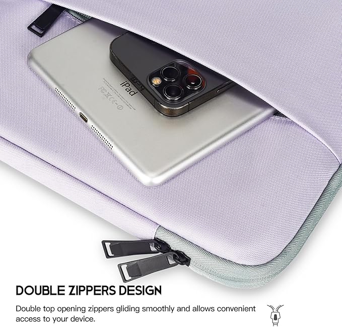 CaseBuy MacBook Air 15 inch Sleeve Water-Resistant Protective Case for 2025 2024 MacBook Air 15 M2 M3 M4 Chip A2941 A3241 Laptop Carrying Case Cover Slim Traveling Accessories Bag -Purple