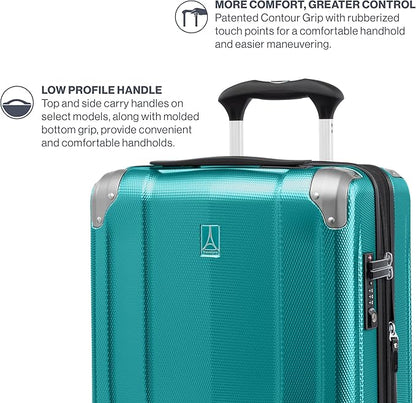 Travelpro Pathways 3 Hardside Expandable Luggage, 8 Spinner Wheels, Lightweight Hard Shell Suitcase, Checked Medium 25 Inch, Kayak Teal