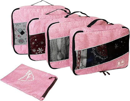 5 Set Packing Cubes for Travel Large Suitcase Luggage Organizer Bags Travel Accessories Vacation 4 Cubes 1 Laundry Pouch Bag