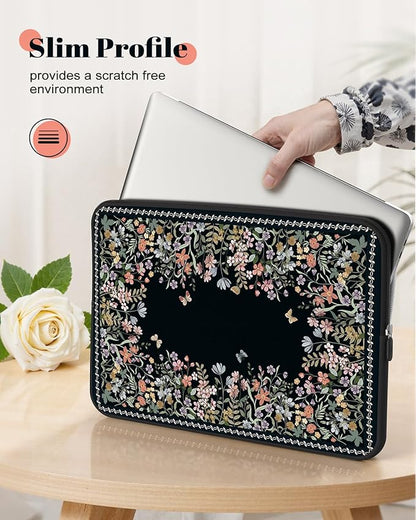 iCasso Laptop Sleeves 13 inch,Cute Laptop Carrying Case Black,13-13.6 inch Computer Sleeve Bag Compatible with MacBook Air Pro 13/14, HP Dell ASUS Lenovo Chromebook Notebook