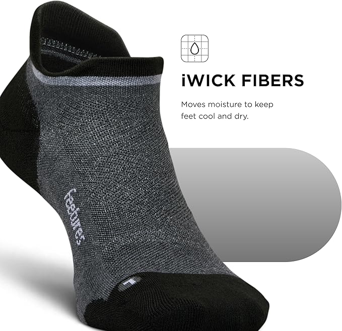 Feetures Elite Golf Max Cushion Tab Ankle Socks - Sport Sock with Targeted Compression