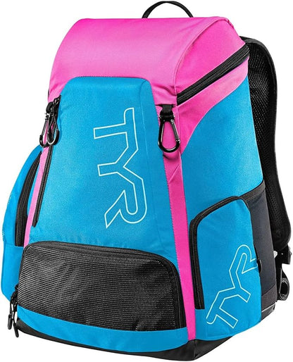 TYR Alliance Backpack, 30L Capacity, Wet and Dry Compartments, Team Colors
