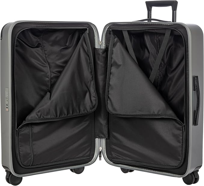 Bric's Amalfi Lightweight Hard Shell Suitcase – Expandable Checked Luggage with Water-Repellent Zip, Smooth 360° Wheels & TSA Lock - 27 Inch, Silver