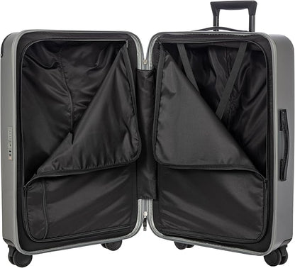 Bric's Amalfi Lightweight Hard Shell Suitcase – Expandable Checked Luggage with Water-Repellent Zip, Smooth 360° Wheels & TSA Lock - 27 Inch, Silver
