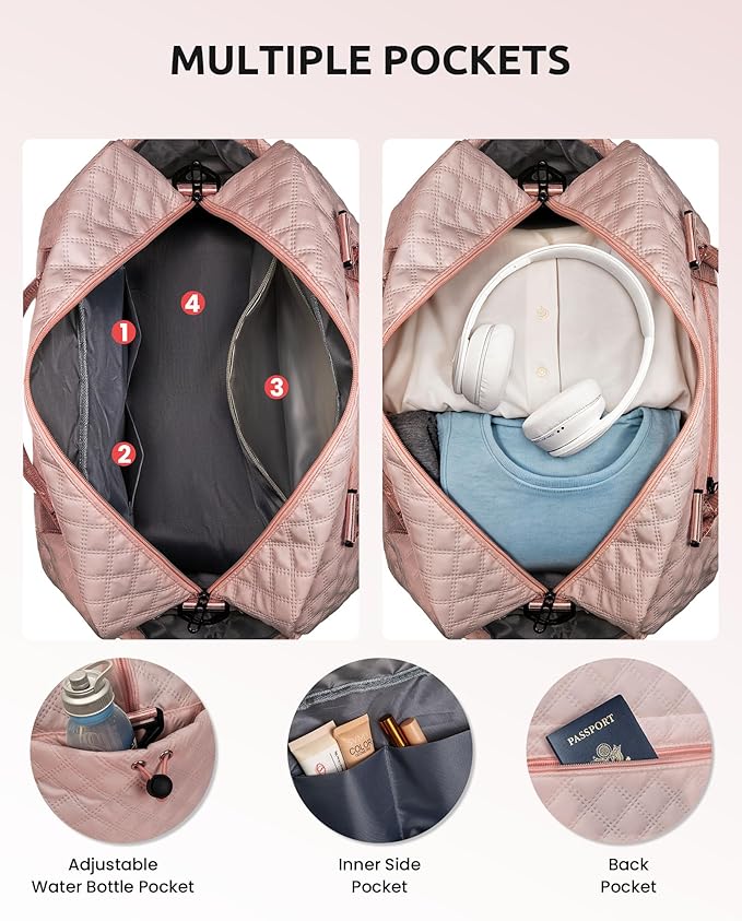 Gift for Girls - 5 6 7 8 9 10 11 12 13 14 15 16 Year Old-Duffle Bags with Shoe Compartment, Personalized Weekender Bag, Travel Bag with Makeup Bag, Gifts for Women Birthday Unique (Letter H)