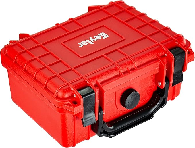 Eylar Protective Hard Case Water & Shock Proof w/Foam TSA Approved 8.12 inch 6.56 inch 3.56 inch (Red)