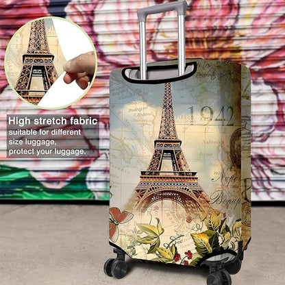 Travel Luggage Cover Suitcase Protector Fits 18-32 Inch Wheel Covers PatternedTravel Related Items Flower Luggage Protector Elastic S
