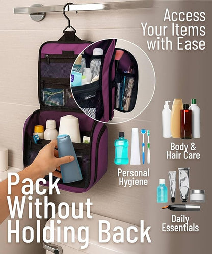 DD D&D Wanderlust D&D Hanging Travel Toiletry Bag for Men and Women – Cosmetics, Makeup and Toiletries Organizer Kit with 10 Compartments