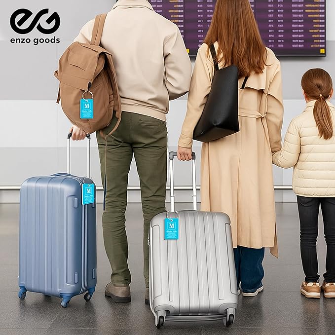 Personalized Luggage Tag | 10 Pack | Custom Luggage Tags for Suitcases | Kids Backpack Tag | 10 Color Options & Choose Font, Font Color