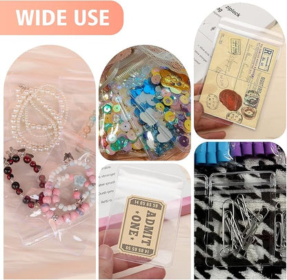 50 Zippered Plastic Jewelry Bags,Small(2.5"x3")and Large(3.5"x5"),Thicker PVC Anti-Tarnish Jewelry Bags Clear Plastic for Gold,Silver,Collectibles,Jewelry Packaging for Business,Travel,Organizing