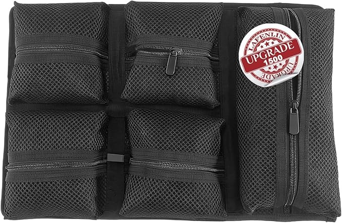 UPGRADED LAFENLIN Lid Organizer for Pelican 1500 Case, 5 Mesh Pockets Storage Organizer, Fits Camera Cases, Diving Dry Boxes, Hard Cases & Toolboxes, Includes Screws & Velcro, Durable, Thickening Mesh