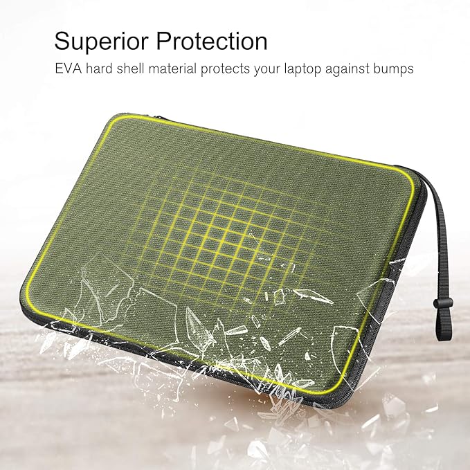FINPAC Hard Laptop Sleeve Case for 13 inch MacBook Air M4 2025 A3240 M3 2024 A3113, 14 inch MacBook Pro M5/M4/M3/M2 A3434 A3401, 13" Air/Pro, Waterproof Case for Dell, Surface Laptop, HP, Acer, Olive