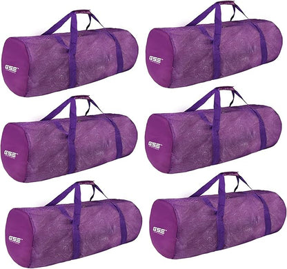 Purple Heavy-Duty Large Mesh Sports Duffle Bag, Dry Bag, Diving Equipment Scuba Bag with Zipper. Great for Gym Workout, Sport Balls Storage, Scuba Gear, Snorkeling, Water Sports and Travel