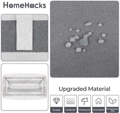 HomeHacks Laundry Basket,100L Each Waterproof, Freestanding Laundry Hamper, Collapsible Tall Clothes Hamper with Extended Handles for Clothes Toys in The Dorm and Family, 2-Pack Gradient Grey