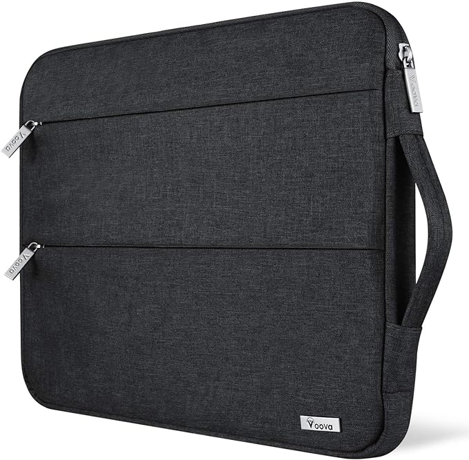 Voova 15.6 16 Inch Laptop Sleeve Case Compatible with MacBook Pro 16 M1/M2/M3/M4 Max 2019-2025, 15.6-16” Hp Lenovo Acer Asus, Waterproof Slim Computer Bag Cover with Handle, Black