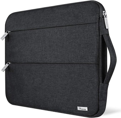 Voova 13 13.6 Inch Laptop Sleeve Case Compatible with MacBook Air 13 M1/M2/M3/M4 2020-2025, MacBook Pro 13/14, IPad Air/Pro 13, Waterproof Slim Computer Bag Cover with Handle, Black