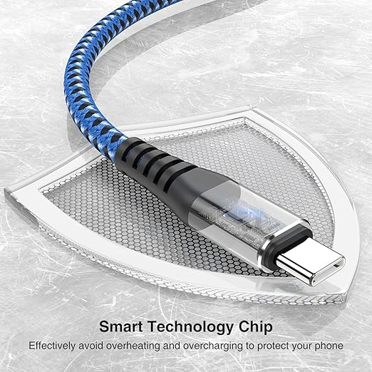 5Pack USB C Type C Cable 6FT,Nylon Braided Fast Charging 3A Quick Charger Cord,USB A to Type C Charger Cord Cable for iPhone 15 Samsung Galaxy S20 S10 S9 S8 Plus S10E, Note 20 10 9 8, Moto G7 G8