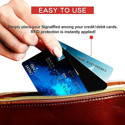 SaiTech IT 10 Pack RFID Blocking Card, One Card Protects Entire Wallet Purse, NFC Contactless Bank Debit Credit Card Protector ID ATM Guard Card Blocker–(Black)