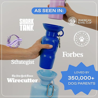 Springer by Springland Dog Water Bottle | Portable Travel Water Bottle Dispenser for Dogs | Dog Gift Seen on Oprah's Favorite Things, Shark Tank | Leak-Proof Bottles | BPA-Free 22oz Sky Blue