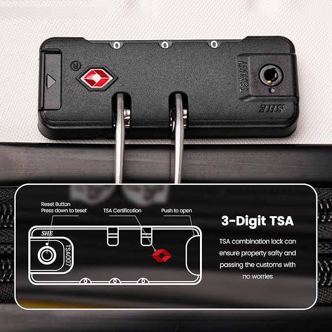 PRIMICIA GinzaTravel Luggage Sets 3-Piece Expandable Suitcases with Wheels PC+ABS Durable Hardside Luggage sets TSA lock