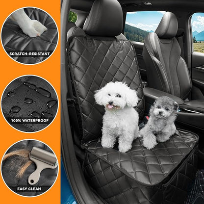 Car Front Seat Cover for Dogs, Waterproof PU Leather Car Seat Protector for Pets & Kids,Nonslip Scratchproof Front Passenger seat Covers Fits for Most Cars, Trucks, SUVs