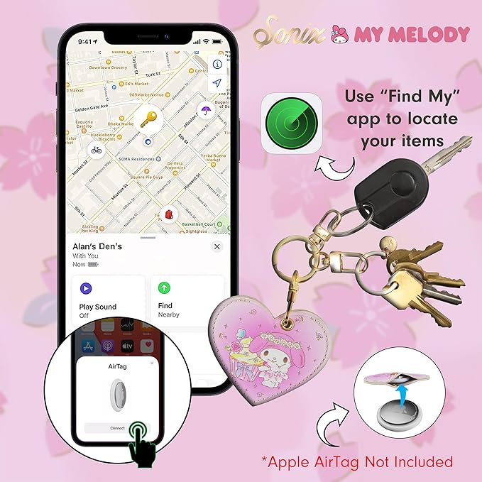 Sonix x Sanrio Keychain Case Compatible with Apple AirTag | Protective AirTag Cover Keychain Charm | My Melody Fairy 50th Anniversary
