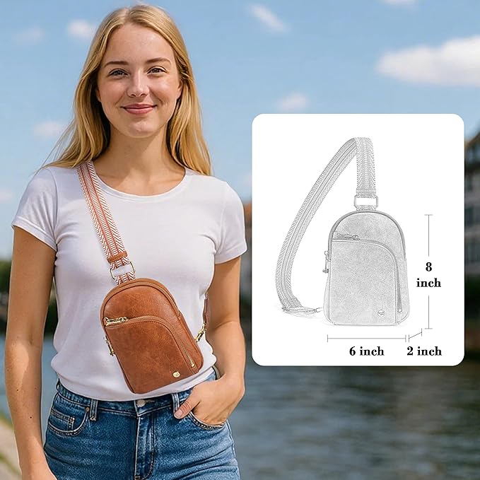 INICAT RFID Blocking Sling Bag,Anti Theft Crossbody Bags for Women,Travel Gifts Cross Body Purses Vegan Leather