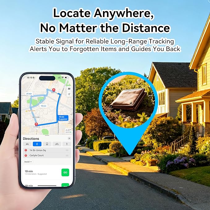 2Pack for Air Tag Wallet Tracker Card 0.07in IP68 Waterproof Bluetooth Tracker Smart Finder, Passport, Work with Apple Find My, Wireless Charging, Card Locator[Apple MFi Certified] iOS Only