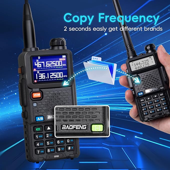 Baofeng Radio Ham Radio Handheld 5RM 10W Long Range 4 Rechargeable Batteries NOAA Weather Two Way Radio Walkie Talkie for Adults with Programming Cable,999CH for Survival Gear Hunting Camping, 2 Pack