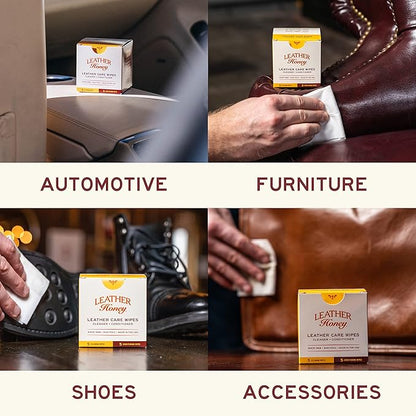 Leather Honey Combo Wipes with 8oz Conditioner