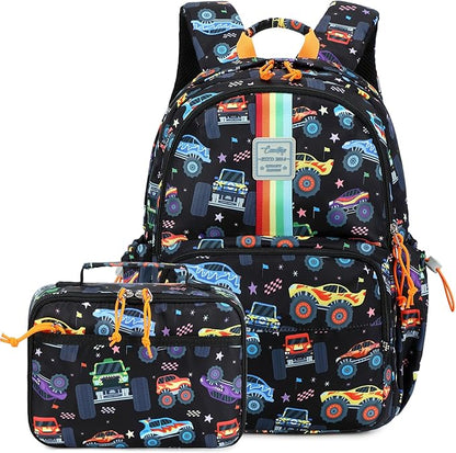 CAMTOP Backpack for Kids, Boys Girls Preschool Backpacks with Lunch Box Toddler Kindergarten School Bookbag Set