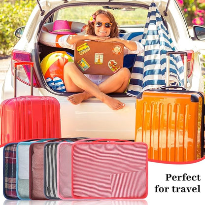 Tudomro 12 Pcs Large Packing Cubes Luggage Organizers for Suitcase Mesh Travel Organizer Bags Travel Packing Organizers for Traveling Camping Hiking