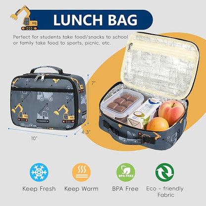 CAMTOP Backpack for Kids, Boys Girls Preschool Backpacks with Lunch Box Toddler Kindergarten School Bookbag Set