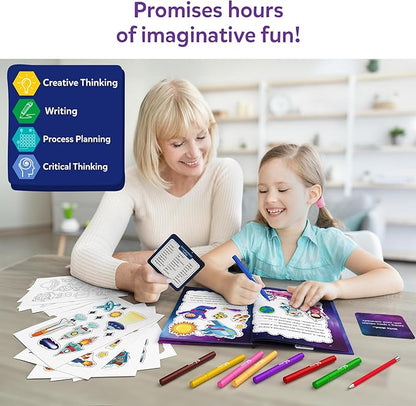 Skillmatics Storybook Art Kit - Create Space-Themed Stories, DIY Craft & Writing Kit with 300+ Stickers, Scrapbooking Activity, Gifts for Kids Ages 5, 6, 7, 8, 9, 10