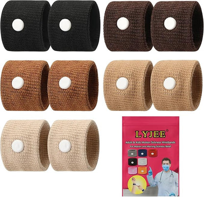 LYJEE Motion Sickness Bands for Adults and Kids Nausea Relief for Pregnant Women Seasickness Wristband for Cruise Ship Essentials