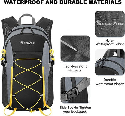 Seektop 20L Foldable Waterproof Hiking Backpack, Ultralight Small Lightweight Daypack Packable Backpack for Men Woman