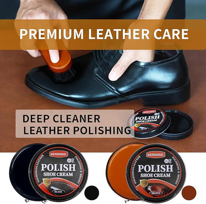 Black Brown Shoe Polish Kit Saddle Soap Mink Oil Leather Boot Shoe Shine Kit Conditioner Cream Wax Care Clearner Set