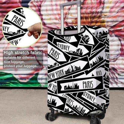 Travel Luggage Cover Suitcase Protector Fits 18-32 Inch Wheel Covers PatternedTravel Related Items Flower Luggage Protector Elastic M