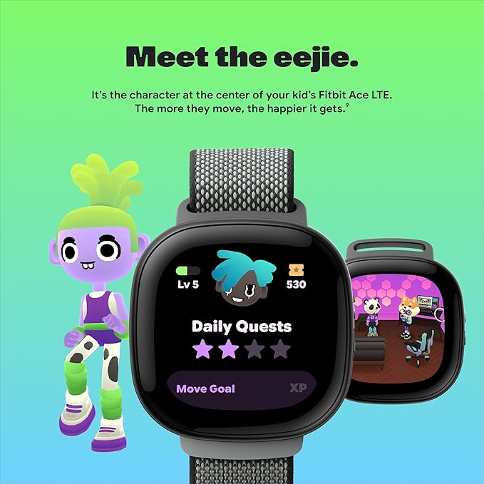 Fitbit Google Ace LTE - Kids Smartwatch with Call, Message, GPS, and Activity-Based Games, Ace Pass Data Plan Required - Spicy - Moovin